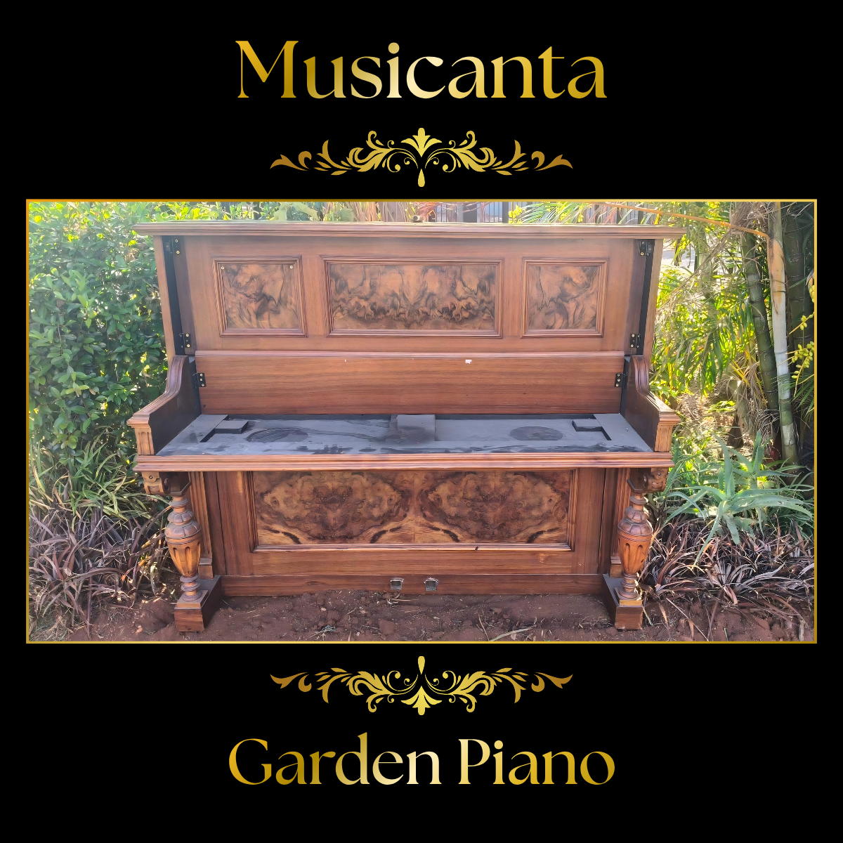 Piano donated by The Piano Friend as a garden feature at Musicanta music school, Pretoria
